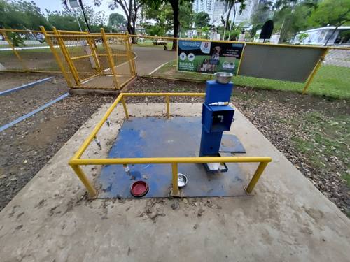 Fontaine à eau pour chiens dans le dog park